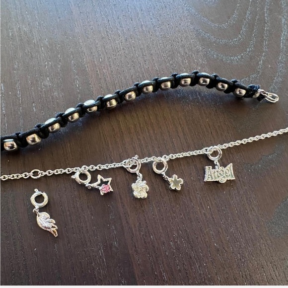 Assorted y2k items: frog purse, neon hair ties, and silver charm bracelets - Picture 5 of 7